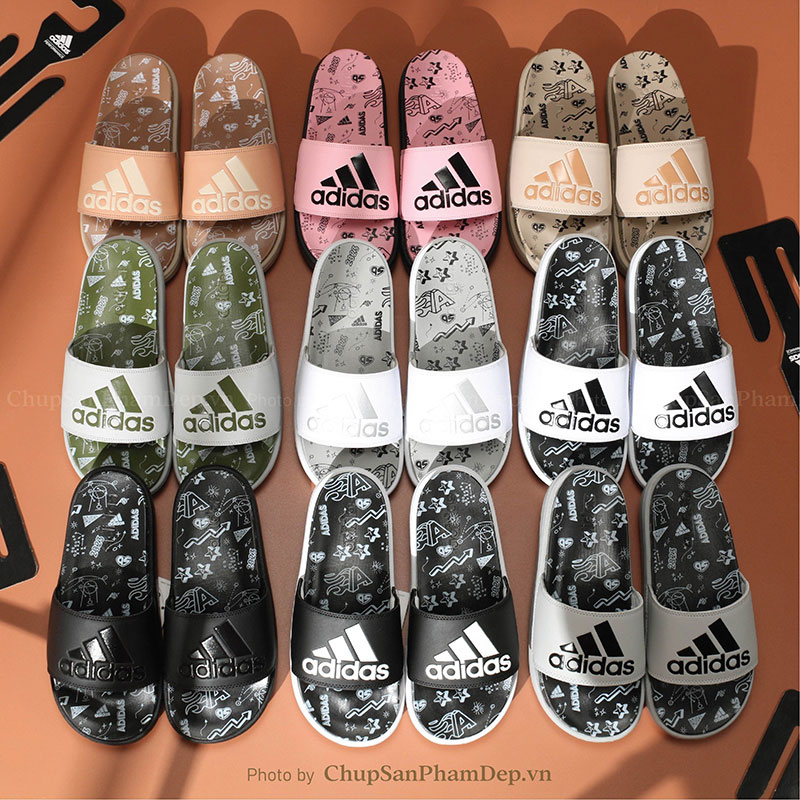 Dép Adidas 3D Đế Họa Tiết Bắt Mắt Siêu Hot