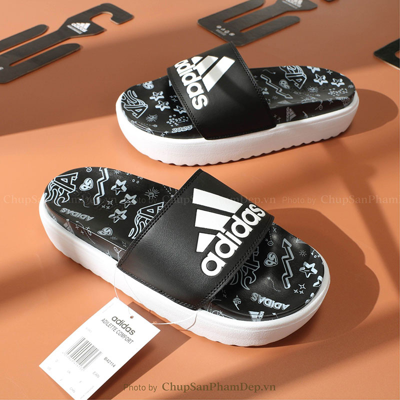 Dép Adidas 3D Đế Họa Tiết Bắt Mắt Siêu Hot