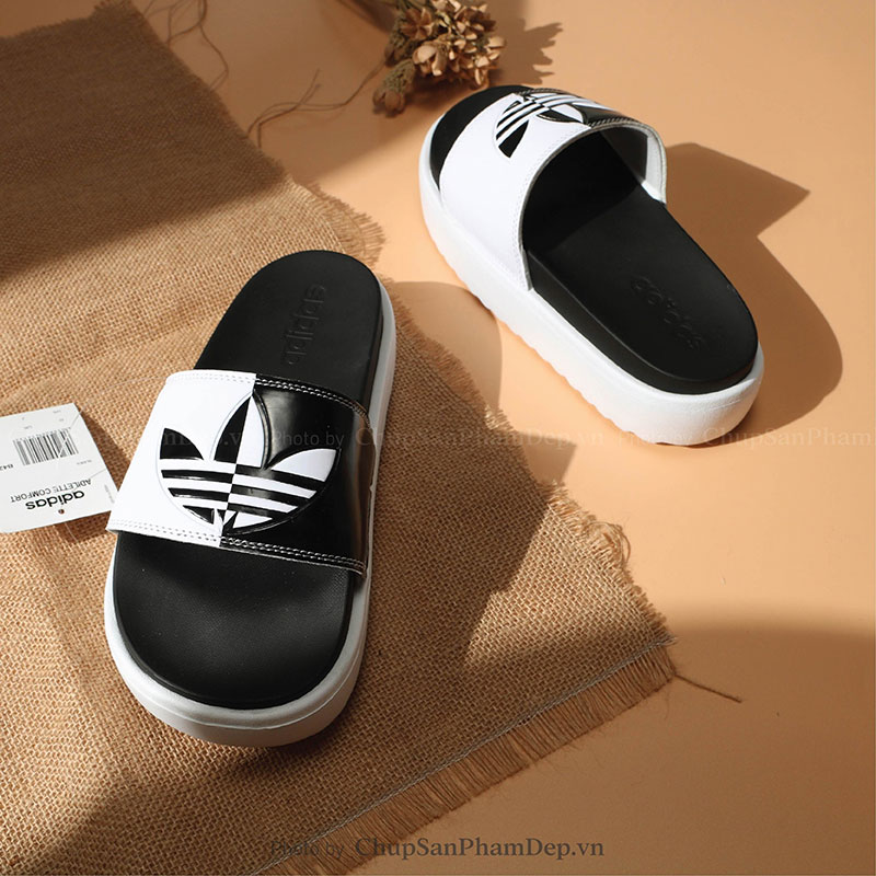 Dép Adidas Platform Phối Màu Logo Cao Cấp