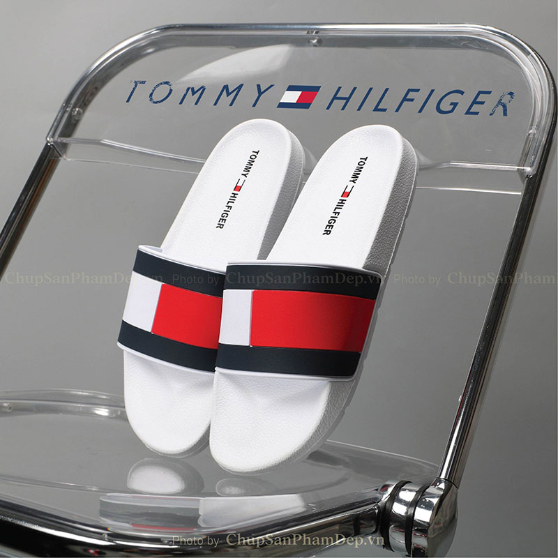 Dép Hilfiger Quai Ngang Logo Trắng Đỏ Thời Trang