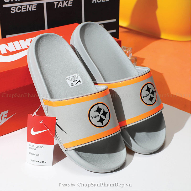 Dép Nike Logo Tròn Viền Màu Nổi Bật