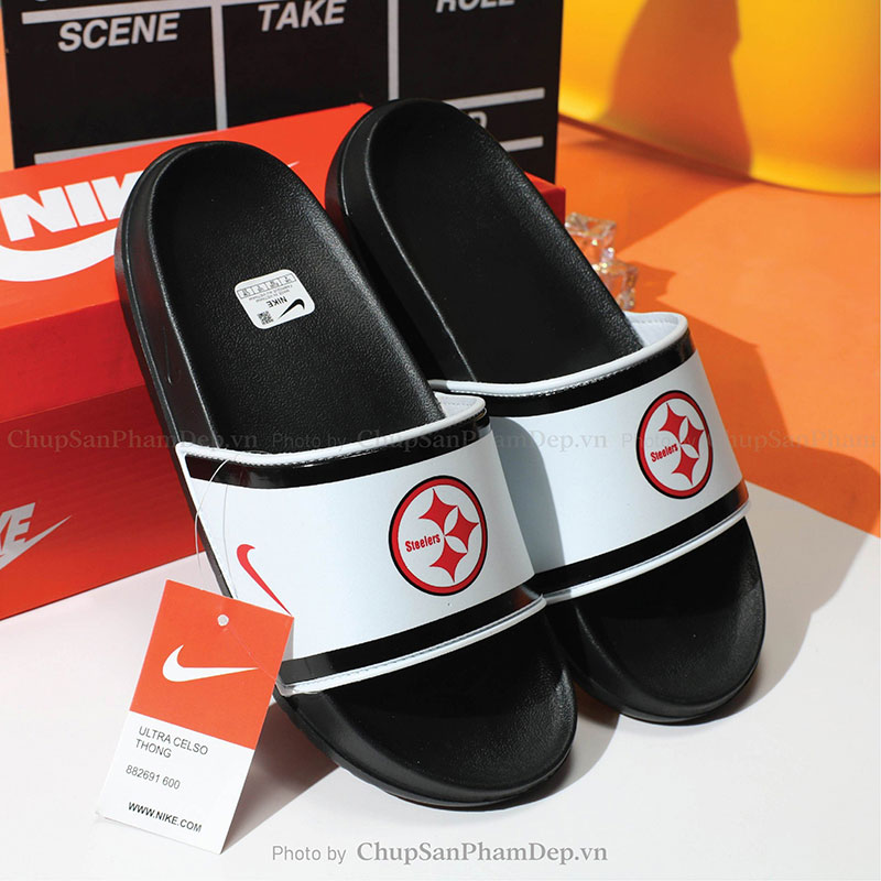 Dép Nike Logo Tròn Viền Màu Nổi Bật