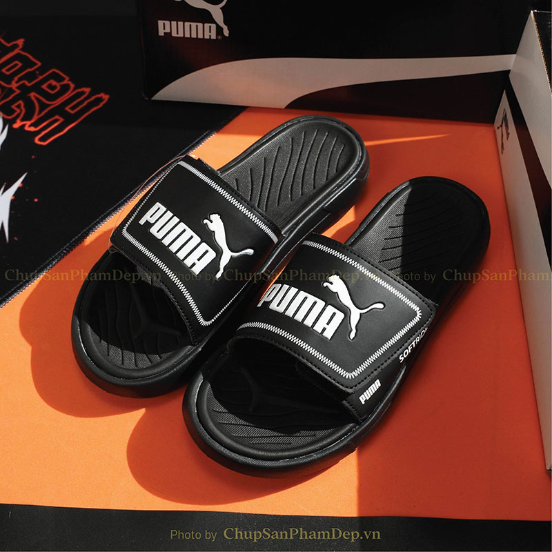 Dép Puma Quai Xé Logo Màu Thể Thao