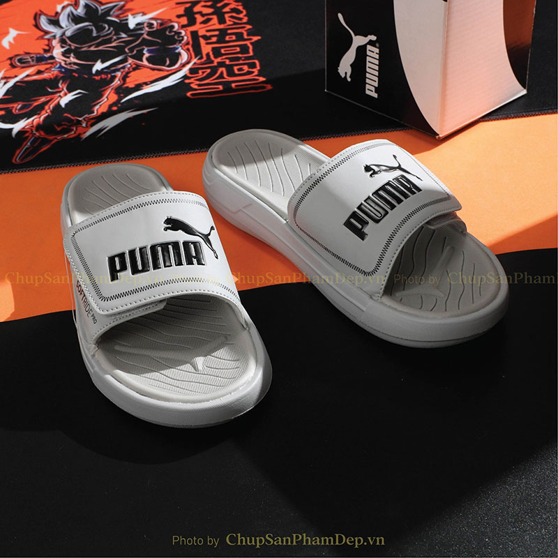 Dép Puma Quai Xé Logo Màu Thể Thao