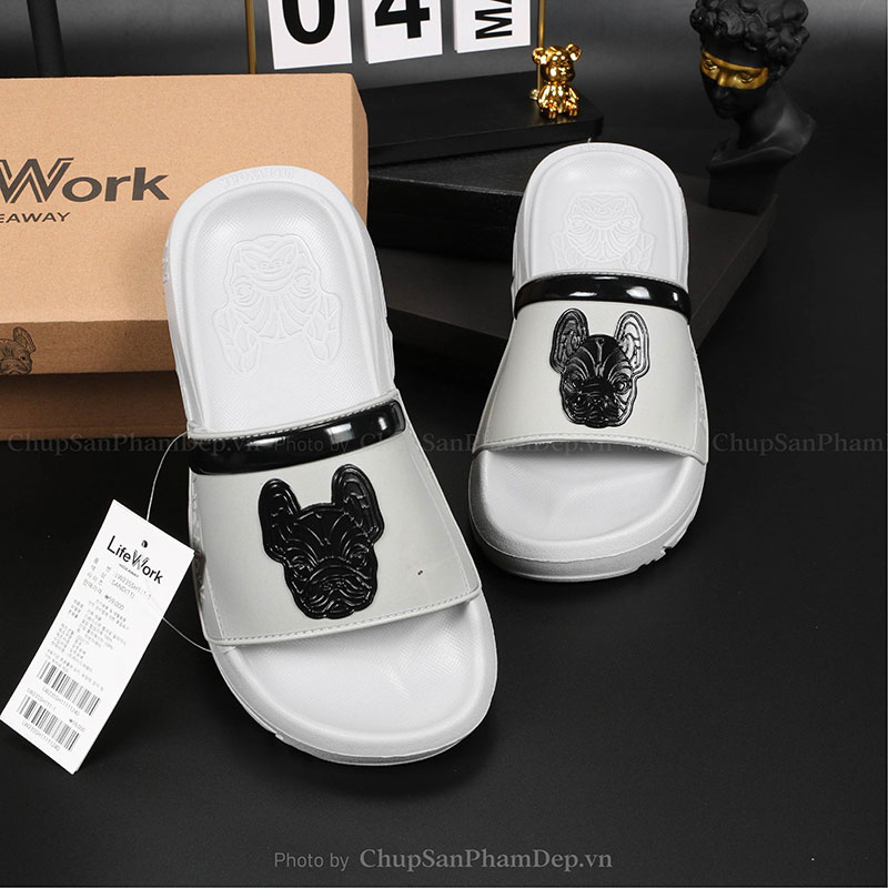 Dép Quai Viền Màu Logo Dog LW Hot trend