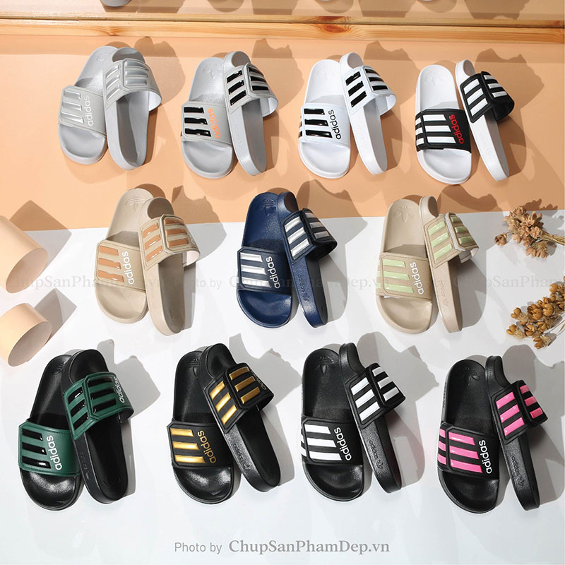 Dép Quai Xé Logo Chữ Adidas 3 Sọc Siêu Hot