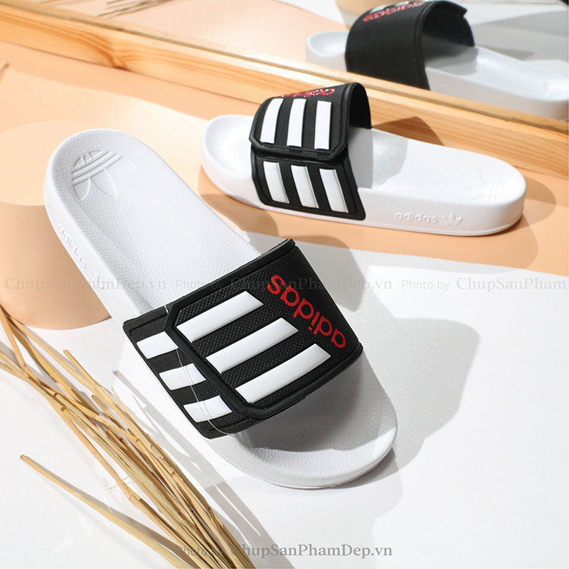 Dép Quai Xé Logo Chữ Adidas 3 Sọc Siêu Hot