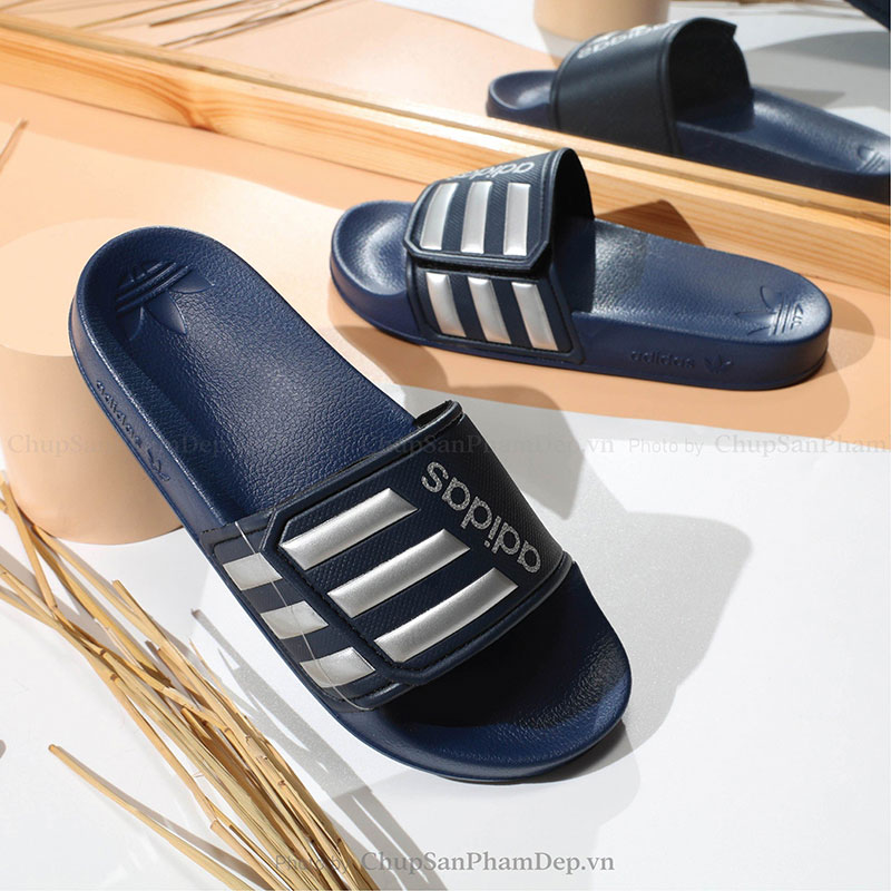 Dép Quai Xé Logo Chữ Adidas 3 Sọc Siêu Hot