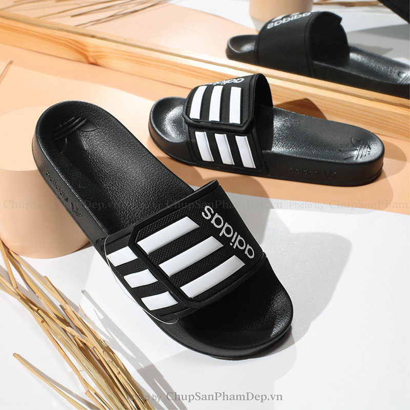 Dép Quai Xé Logo Chữ Adidas 3 Sọc Siêu Hot