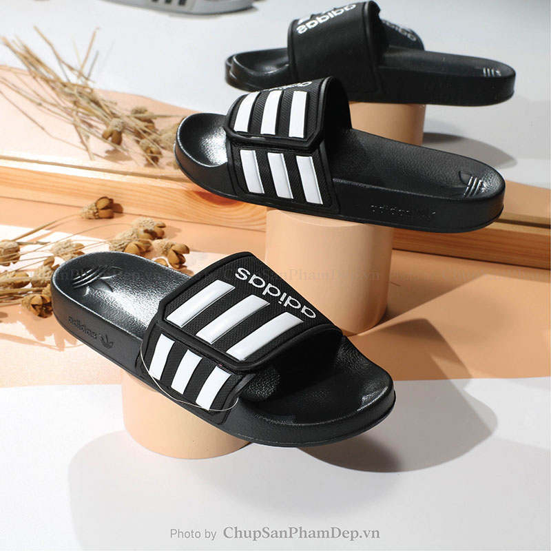 Dép Quai Xé Logo Chữ Adidas 3 Sọc Siêu Hot