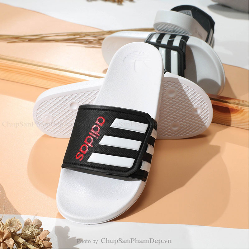 Dép Quai Xé Logo Chữ Adidas 3 Sọc Siêu Hot