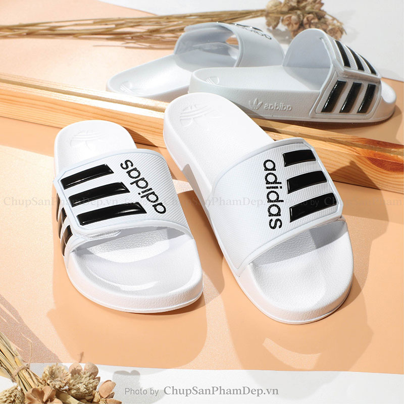 Dép Quai Xé Logo Chữ Adidas 3 Sọc Siêu Hot