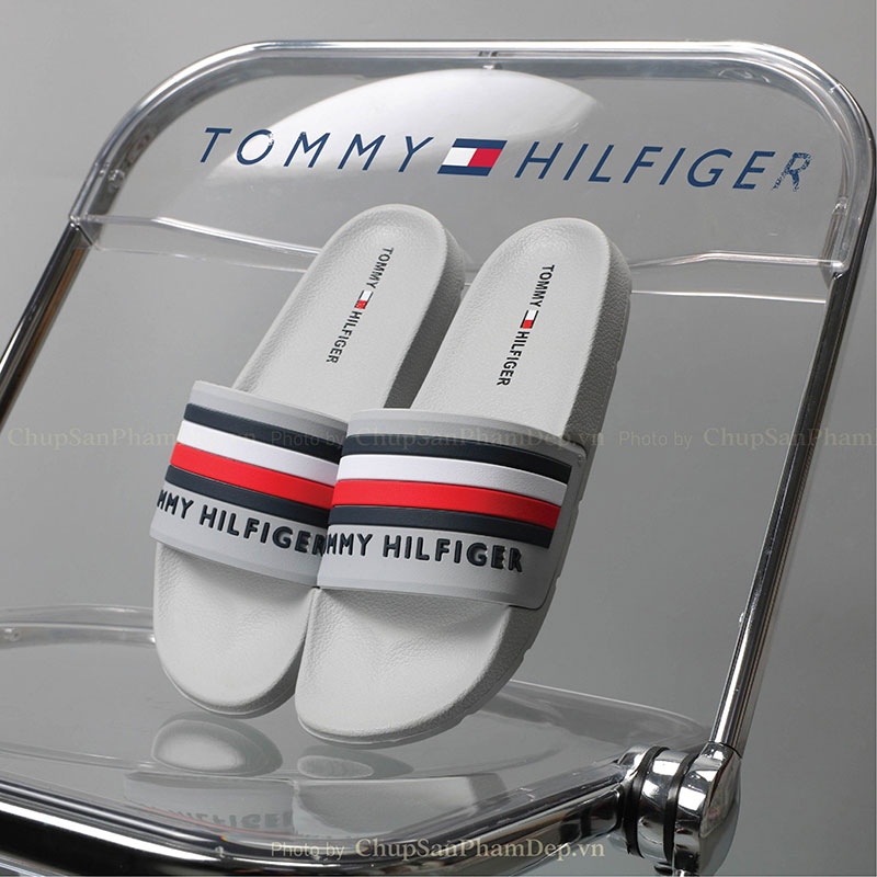 Dép Tommy Hilfiger 3 Sọc Chữ Ngang Cao Cấp