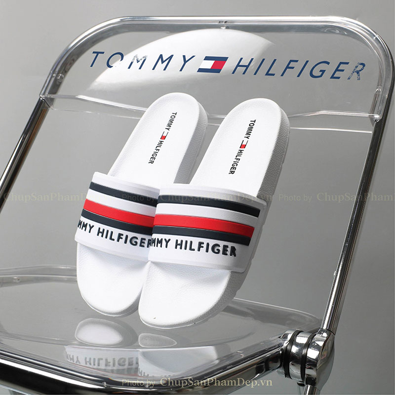 Dép Tommy Hilfiger 3 Sọc Chữ Ngang Cao Cấp