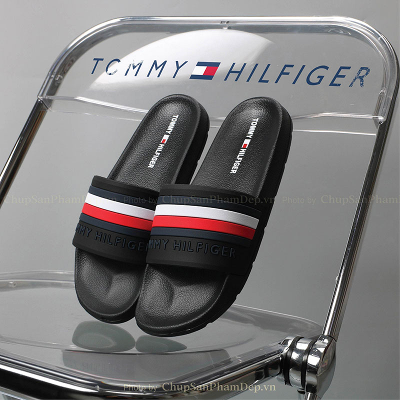 Dép Tommy Hilfiger 3 Sọc Chữ Ngang Cao Cấp