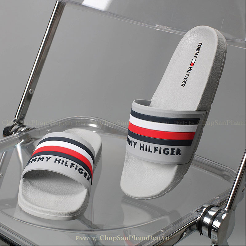 Dép Tommy Hilfiger 3 Sọc Chữ Ngang Cao Cấp