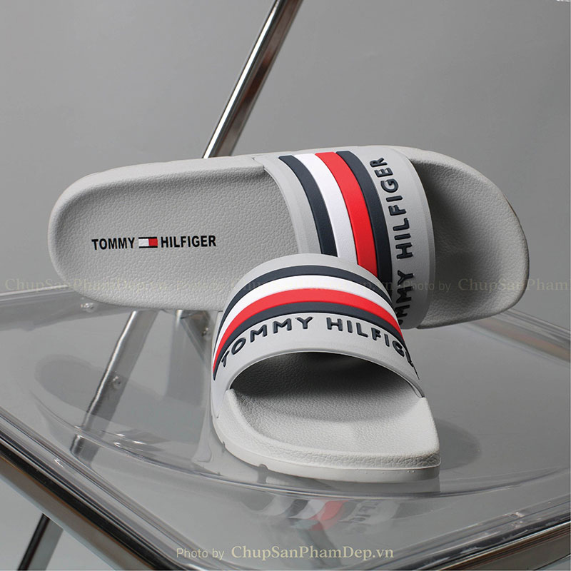 Dép Tommy Hilfiger 3 Sọc Chữ Ngang Cao Cấp