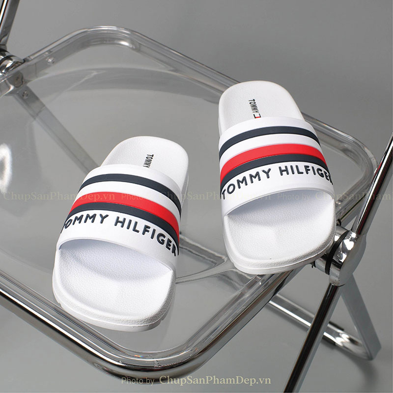 Dép Tommy Hilfiger 3 Sọc Chữ Ngang Cao Cấp