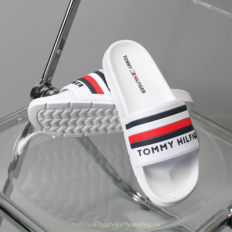 Dép Tommy Hilfiger 3 Sọc Chữ Ngang Cao Cấp