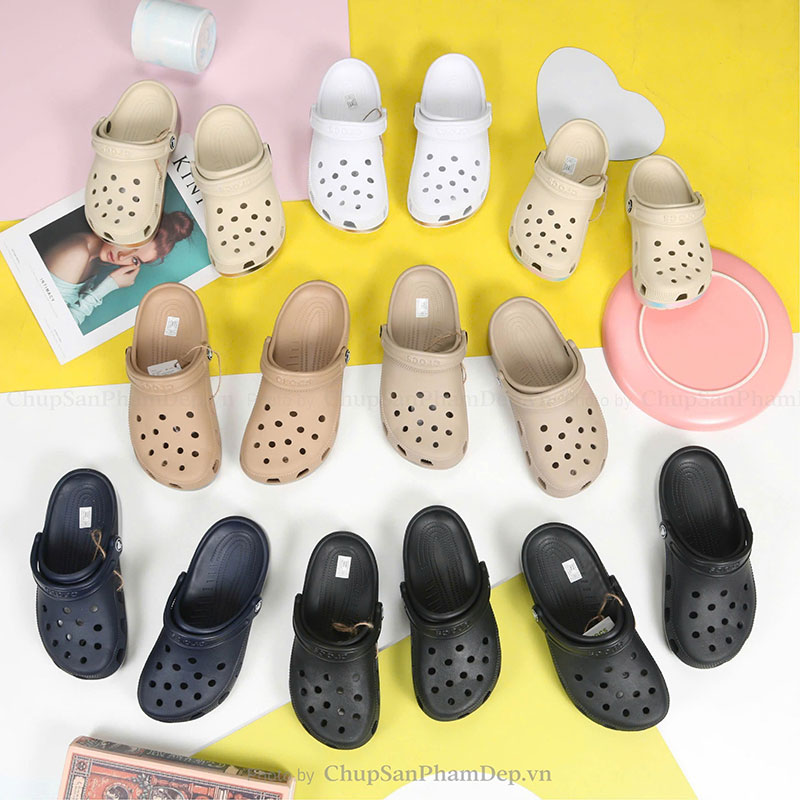 Sục Crocs 4P Đế Loang Màu 3D Cá Tính