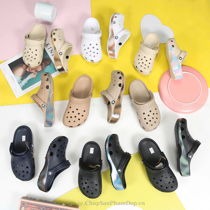 Sục Crocs 4P Đế Loang Màu 3D Cá Tính