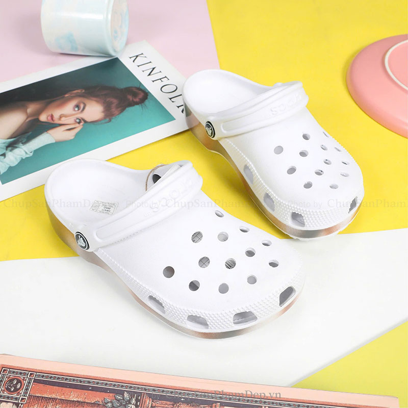 Sục Crocs 4P Đế Loang Màu 3D Cá Tính