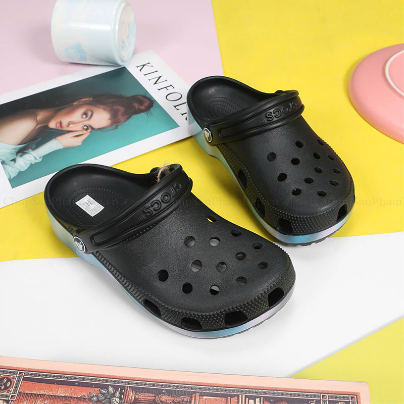 Sục Crocs 4P Đế Loang Màu 3D Cá Tính