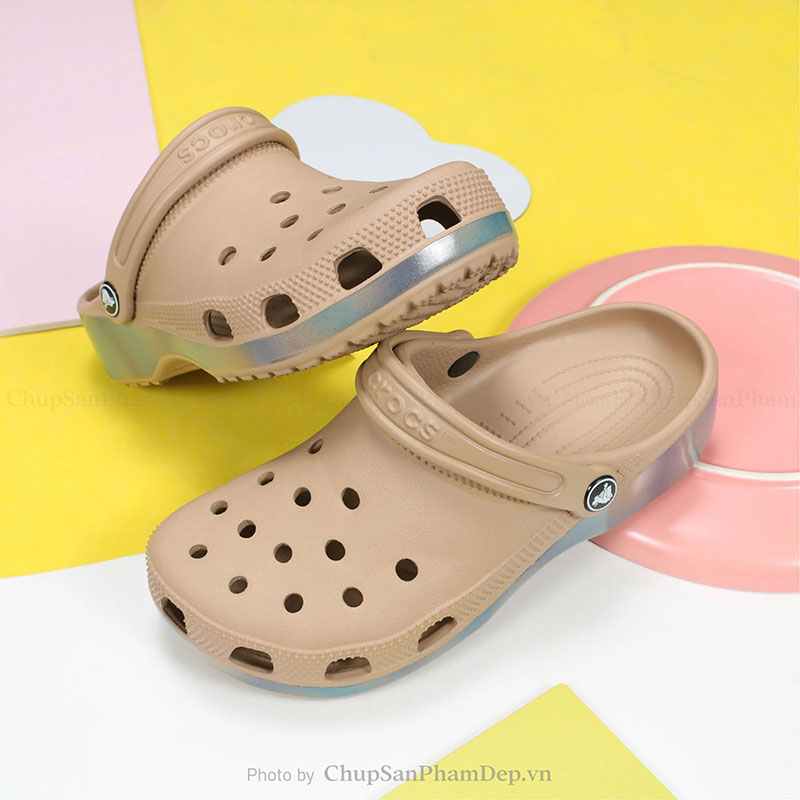 Sục Crocs 4P Đế Loang Màu 3D Cá Tính