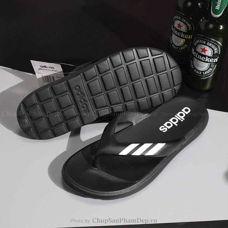 Dép Kẹp Đúc Adidas Quai Sọc Đơn Giản Phong Cách Thể Thao