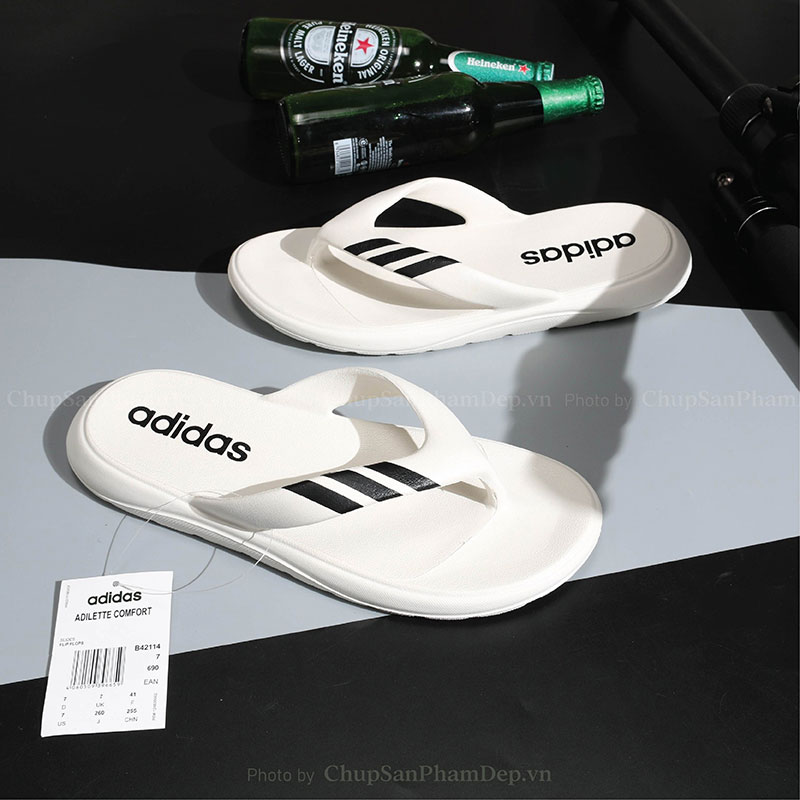 Dép Kẹp Đúc Adidas Quai Sọc Đơn Giản Phong Cách Thể Thao