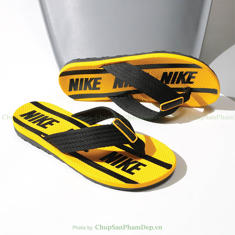 Dép Kẹp Logo Nike Đế Sọc Chữ Thể Thao