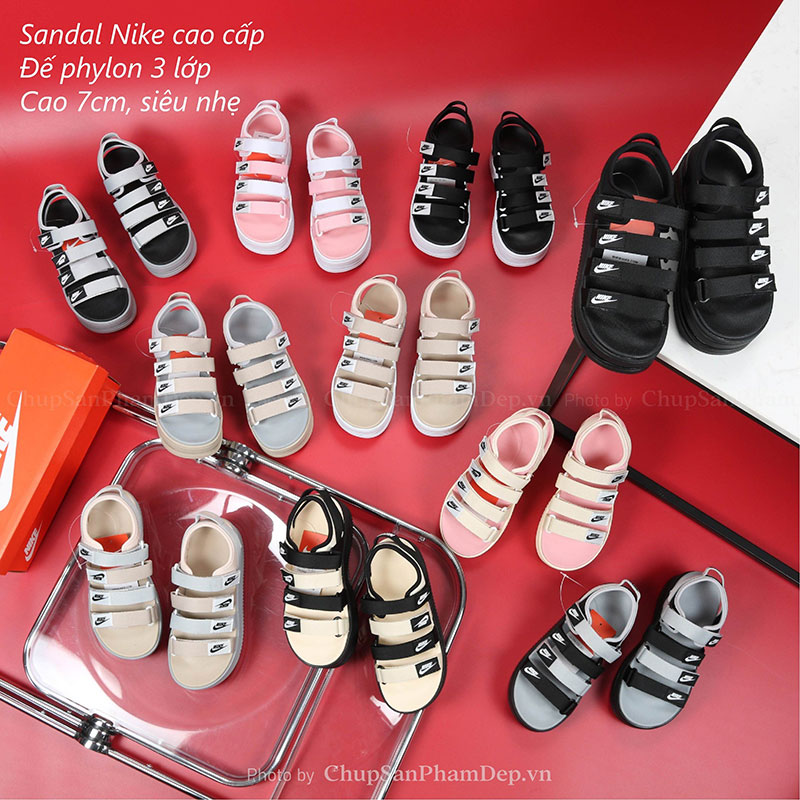 Sandal Nike Đế 7 Cm Cao Cấp 4 Quai Thiết Kế Thể Thao