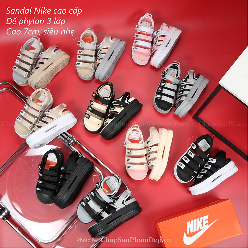 Sandal Nike Đế 7 Cm Cao Cấp 4 Quai Thiết Kế Thể Thao